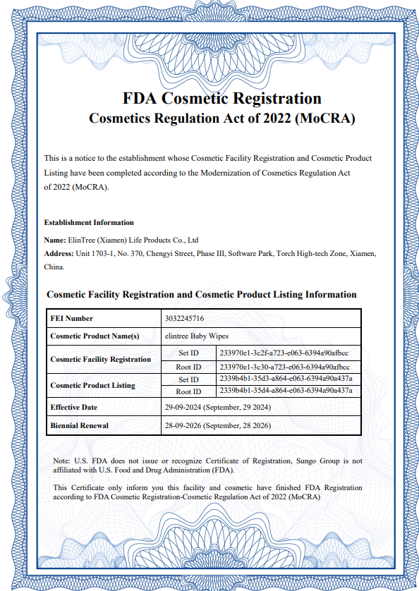 FDA Certificate