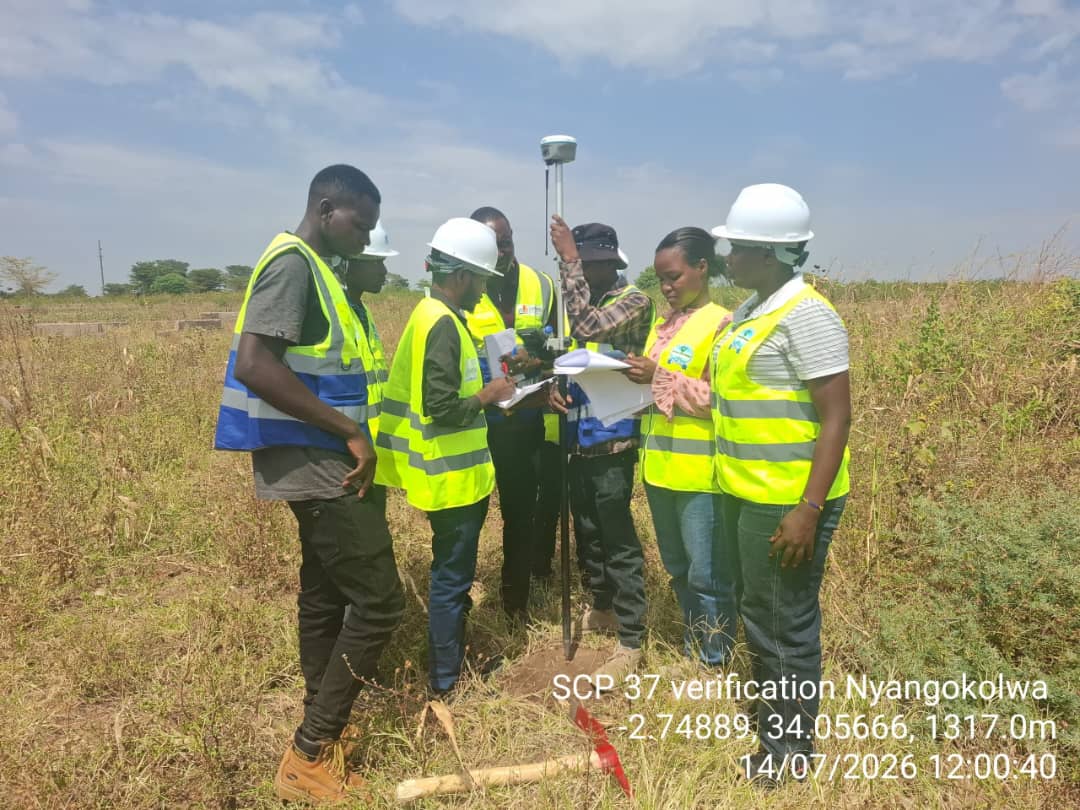 Primary control point SCP37 verification at Nyangokolwa for Tanzania 400km pipeline survey