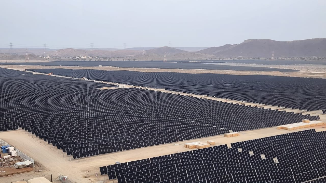 Completed PV solar array rows surveyed and verified with APEKS equipment in Oman