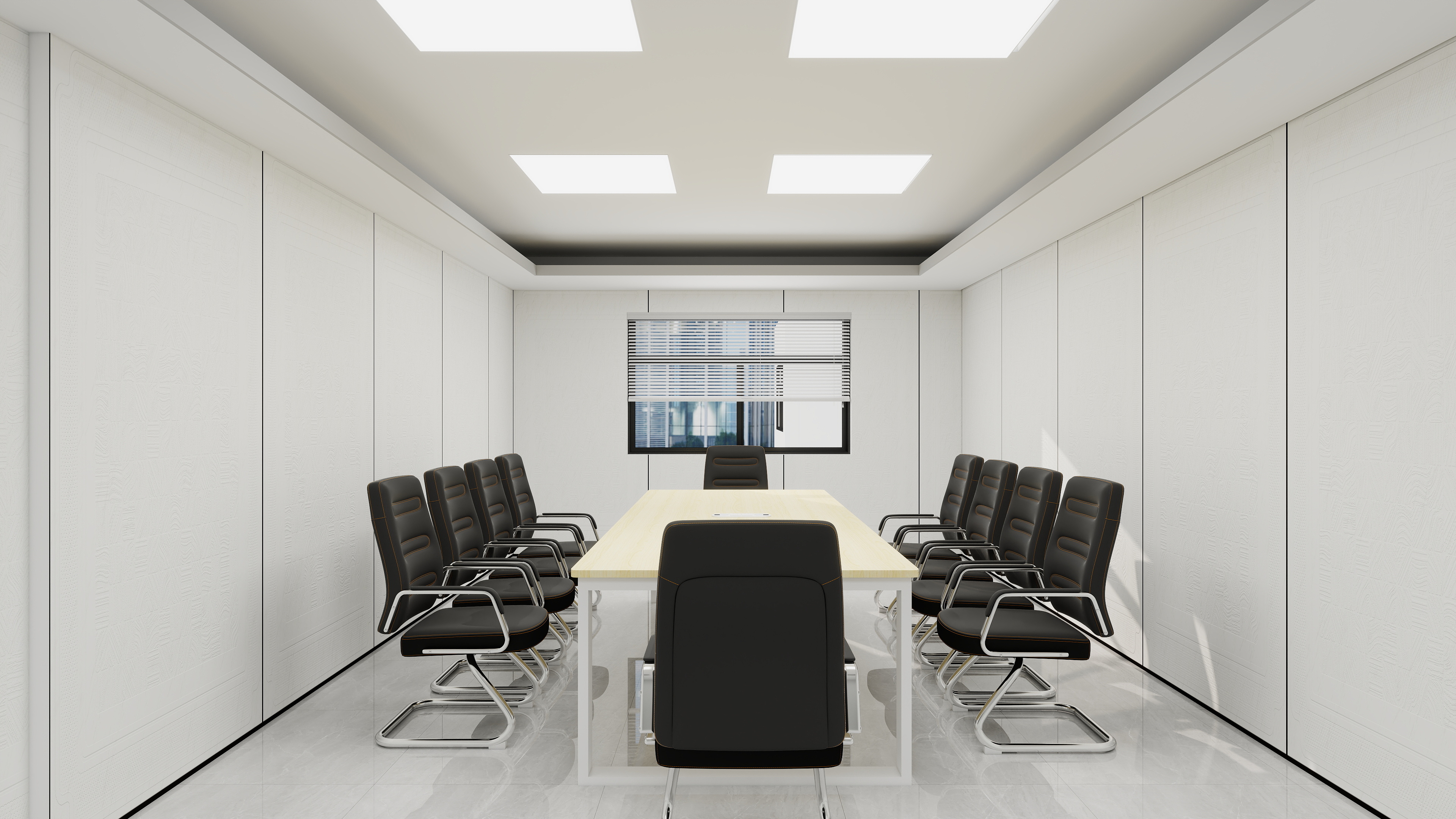 简约全白小型会议室