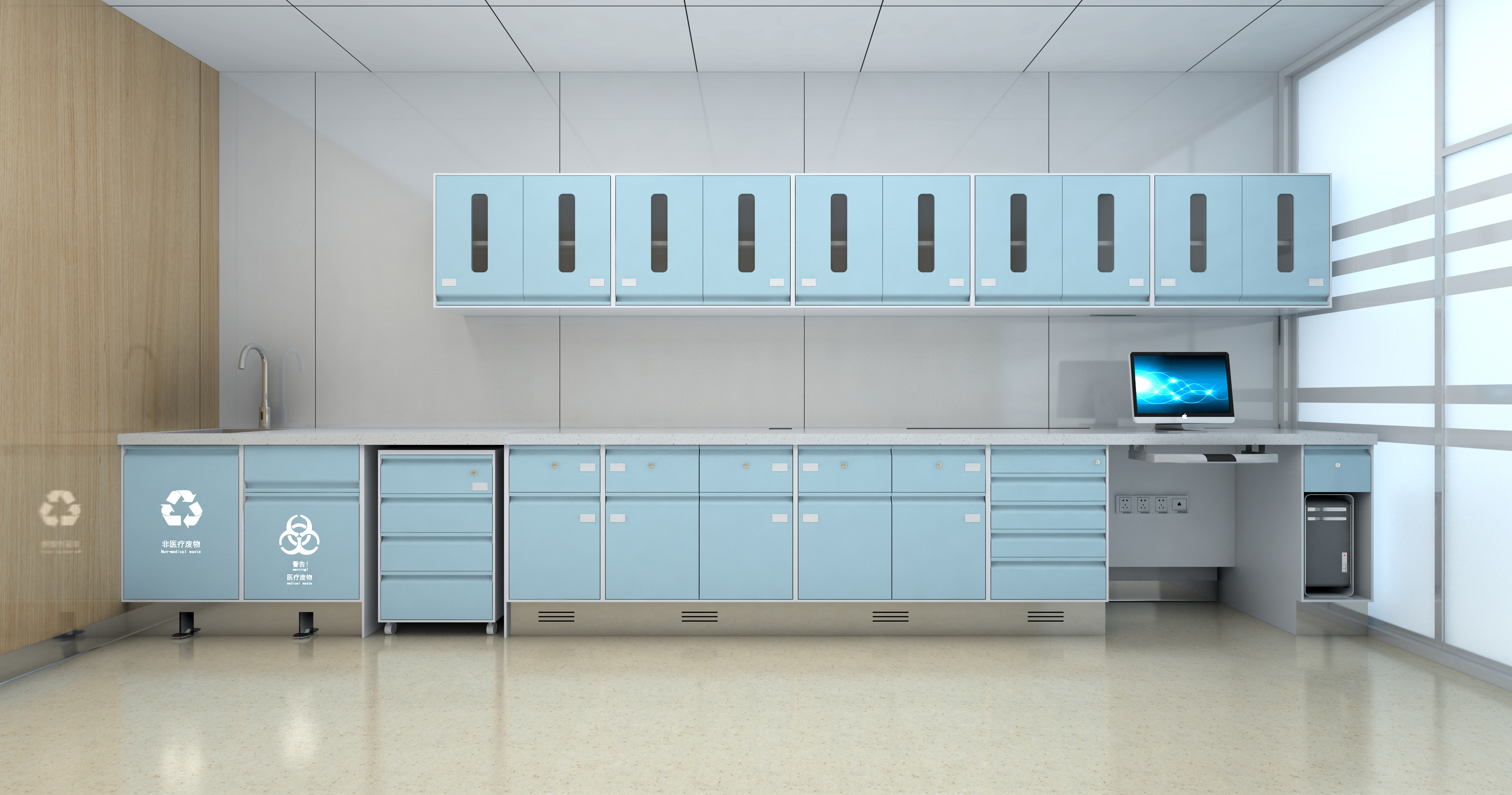 宽敞口腔备品存储室