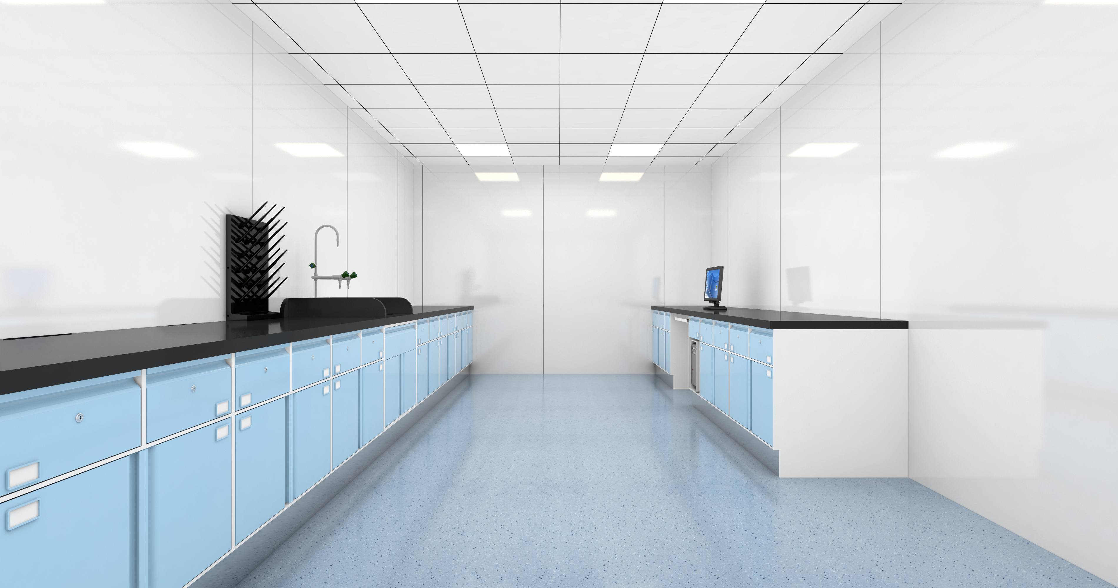 浅蓝色实验准备室