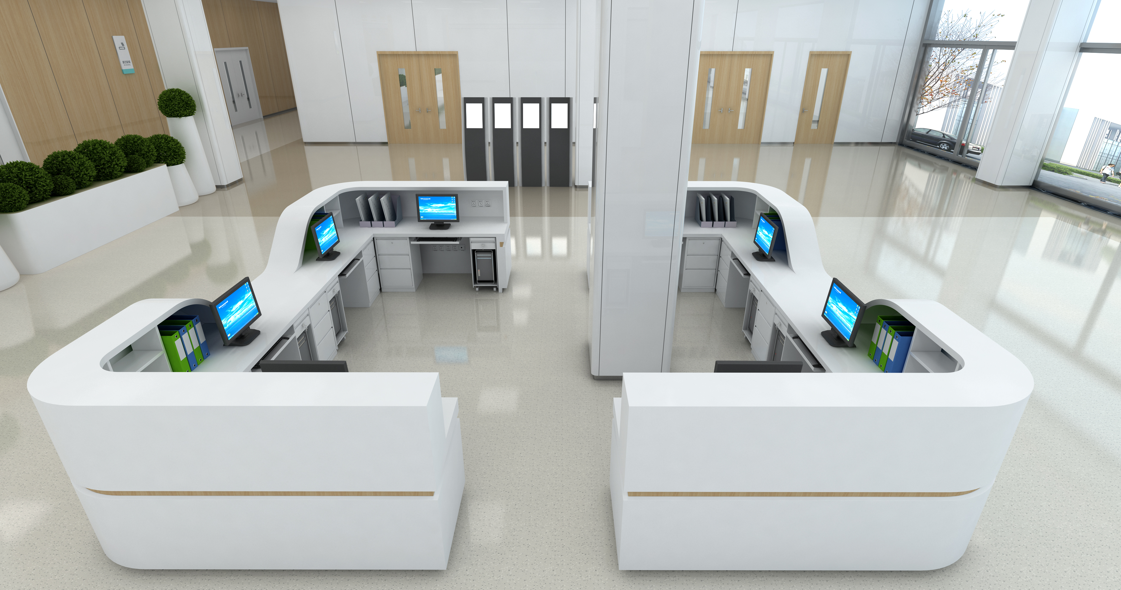 多工位开放式服务台