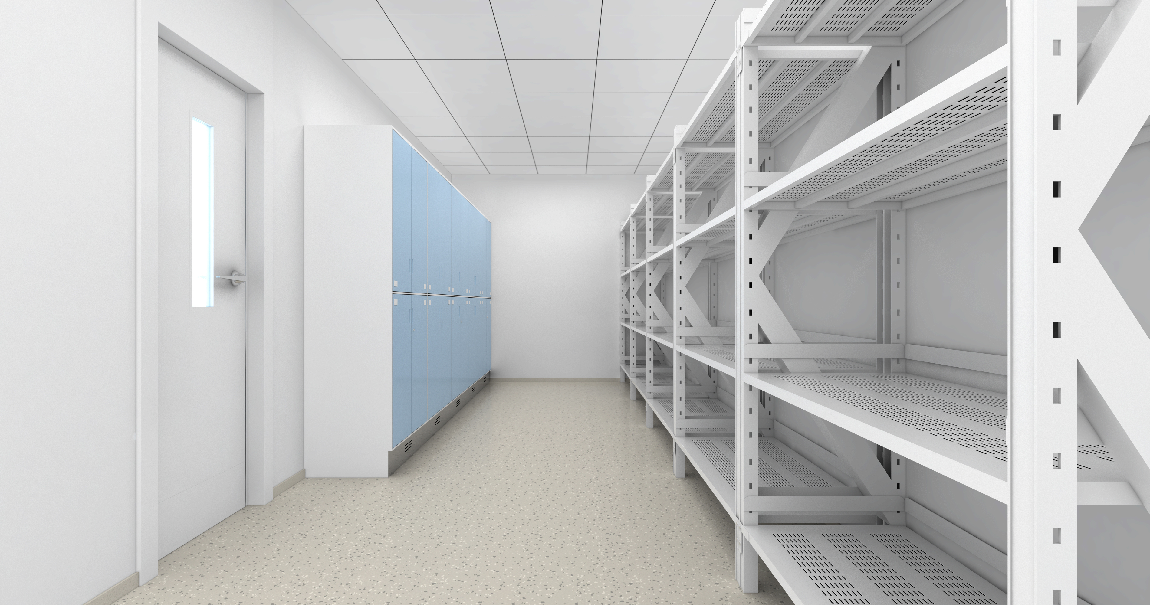 浅蓝柜储物走廊