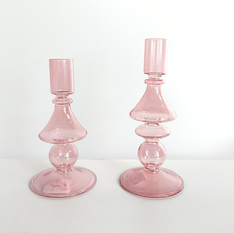 Hand Blown Glass Candle Holder – Unique Artisan Decor for Weddings & Home