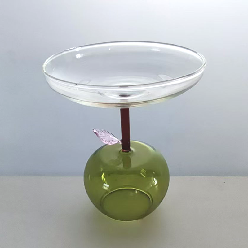 Fruit Design Wine Glasses Handcrafted -Lead-Free Crystal Goblets for Champagne, Cake & Icea Cream