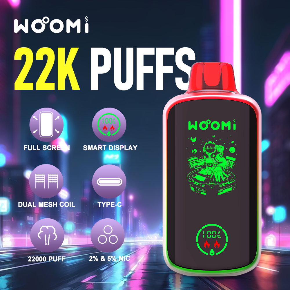 Woomi Play 22000 Full Screen Turbo Mode Disposable Vape -- Watermelon Ice