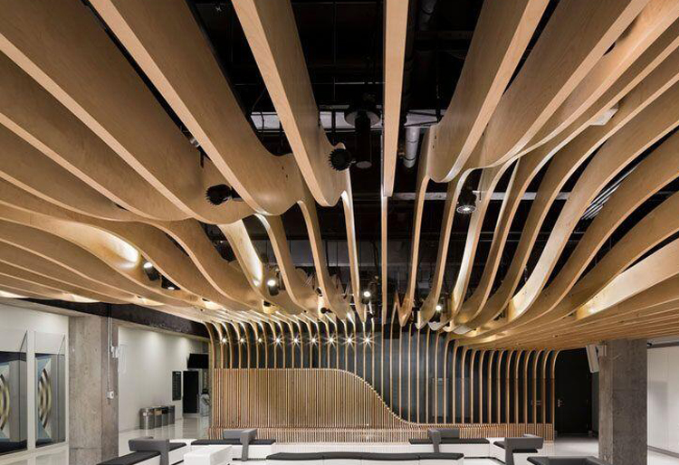 Customized Aluminium Metalworks Curved Ceiling Systems