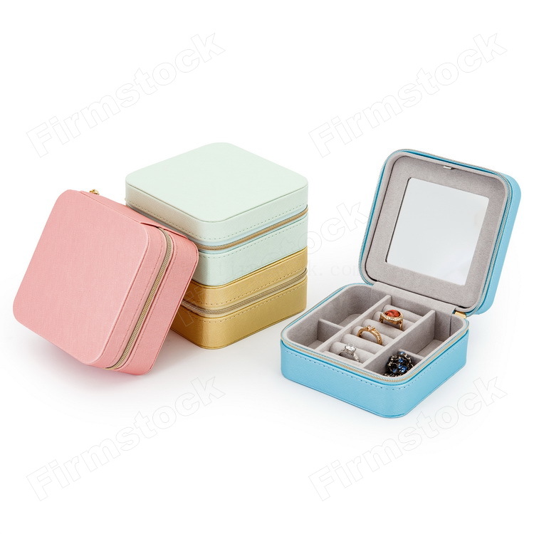Boîte à bijoux en cuir PU au design coloré