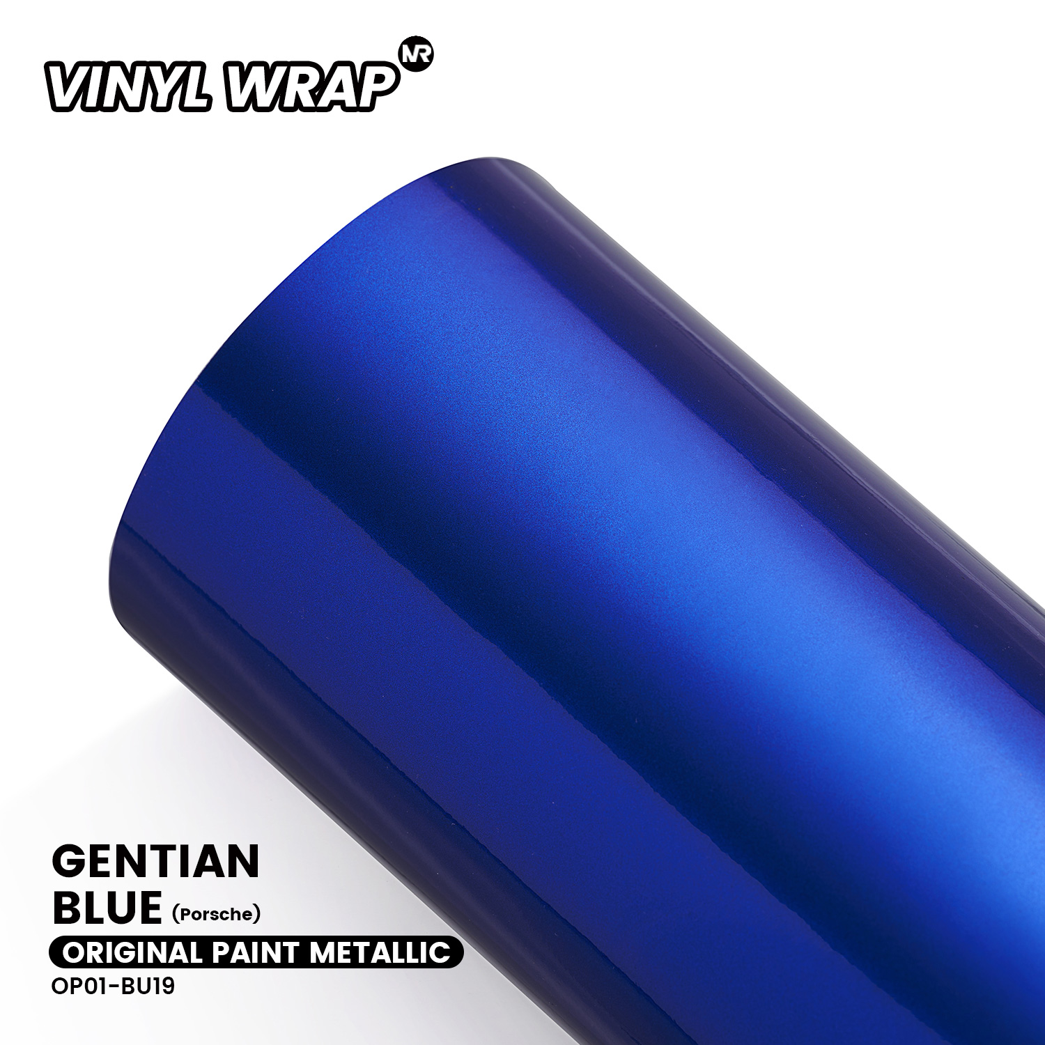Gloss Metallic Original Paint Porsche Gentian Blue PET Vinyl Wrap Car Film