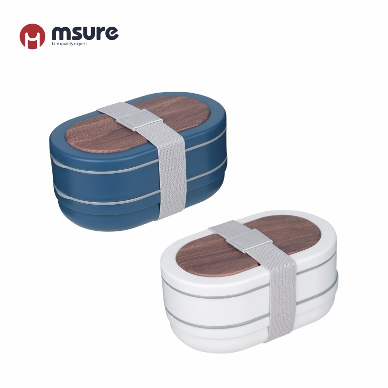 Wood-like Lid Lunch Box (ov...