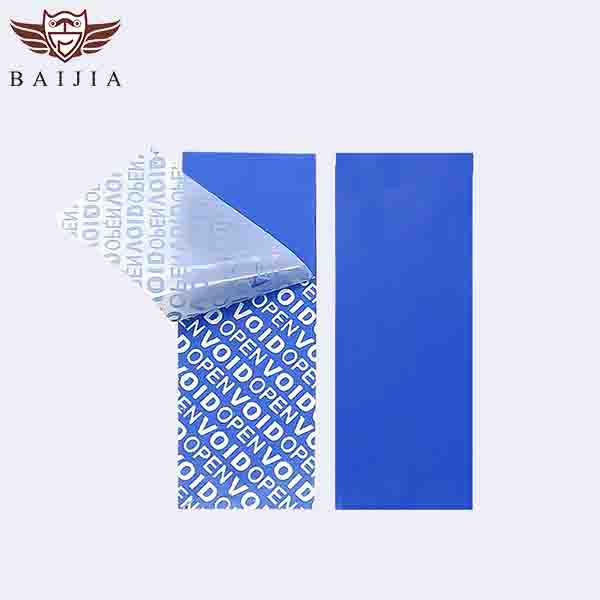Blue Full Transfer Void Label Material