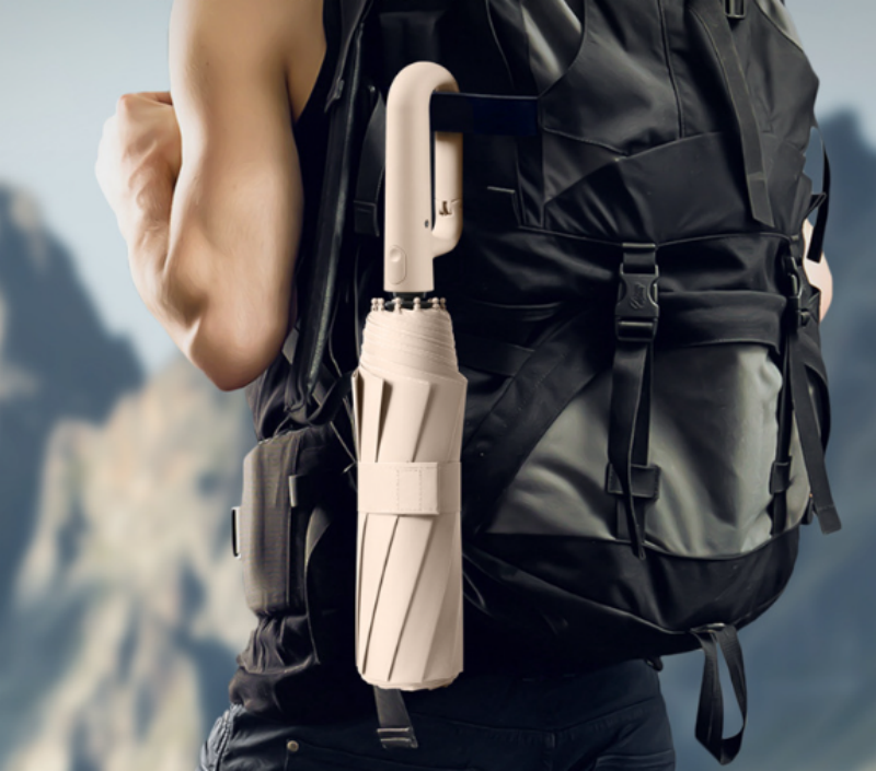 Large foldable Umbrella Hand Carry Hanging on Backpack Display