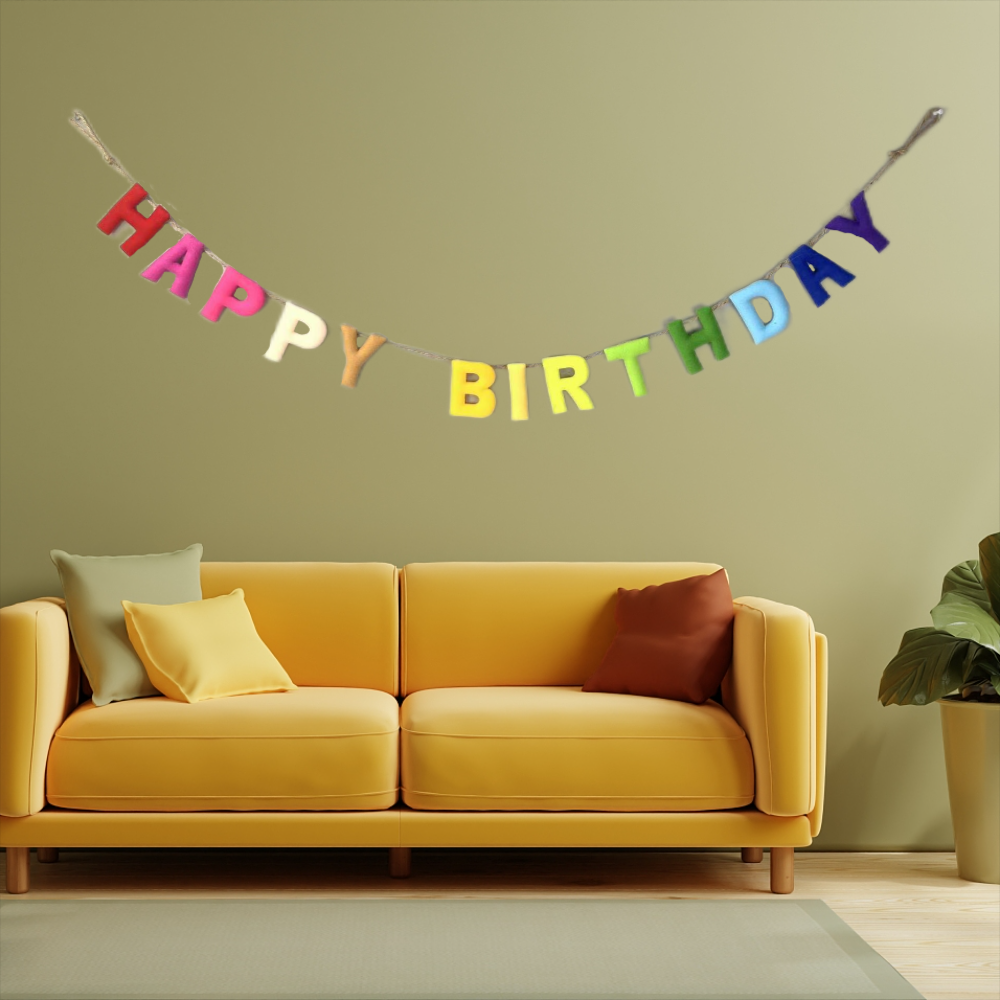 Birthday decoration party background wall decoration cute baby first birthday child colorful flag banner party decoration photo props