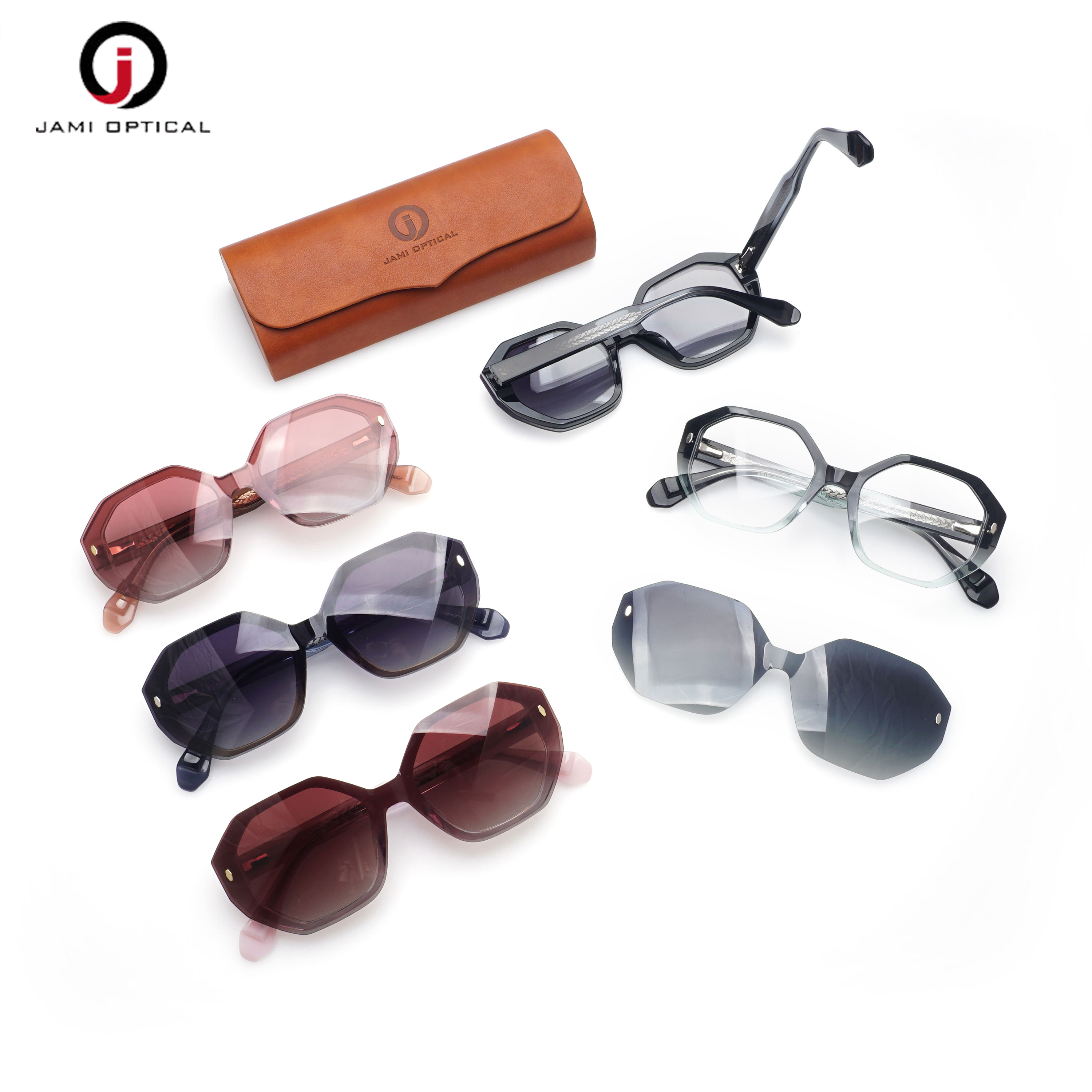 Wholesale High Quality Acetate Magnetic Clip on Polarized Sunglasses JM26946