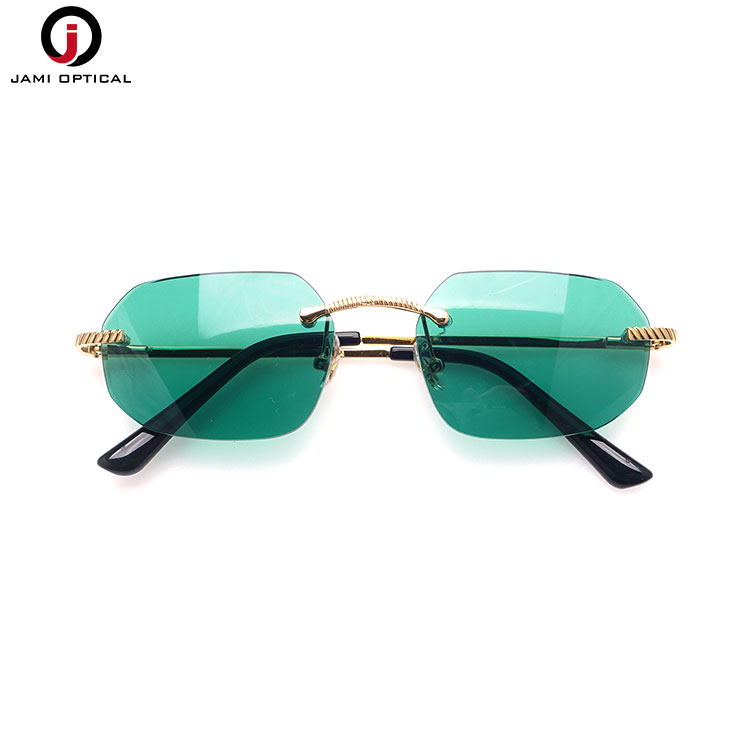Hot ire metal rimless ugogbe anya anwụ Unisex JM26292-ngwaahịa