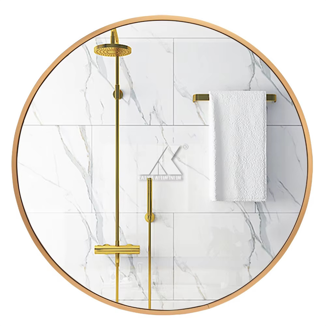 Anodized Brushed Aluminum Bathroom Mirror Frame Round Profile For Led Mirror Frame