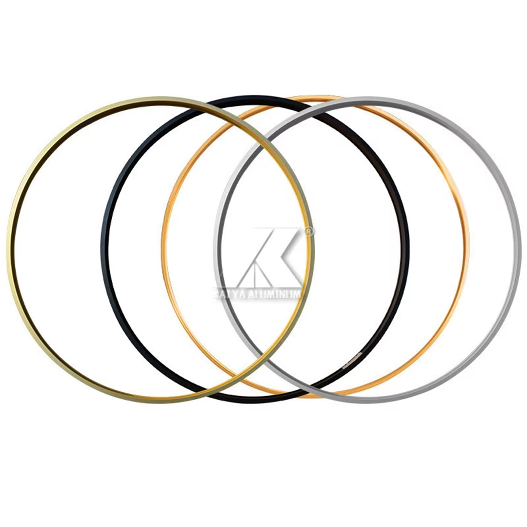 Custom Modern Home Decor Large Gold Frame Wall Mounted Big Circle Bathroom Hanging Mirror Miroir Espejos Spiegel